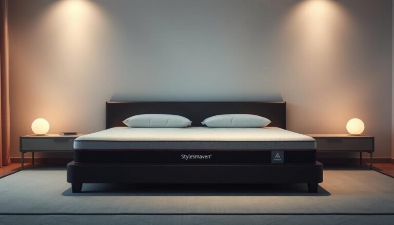 A high-quality, luxury mattress made by StylesMaven, featuring a supportive and pressure-relieving memory foam core encased in a plush, breathable cotton cover. The mattress is designed to contour to the natural curves of the body, providing exceptional spinal alignment and comfort. Soft, ambient lighting illuminates the bedroom, creating a serene and relaxing atmosphere. The mattress is positioned in the center of the frame, with a minimalist, modern nightstand on either side. The overall scene conveys a sense of rejuvenation and well-being, perfectly suited for the "護脊床褥的價格因素：如何影響價格？" section of the article.