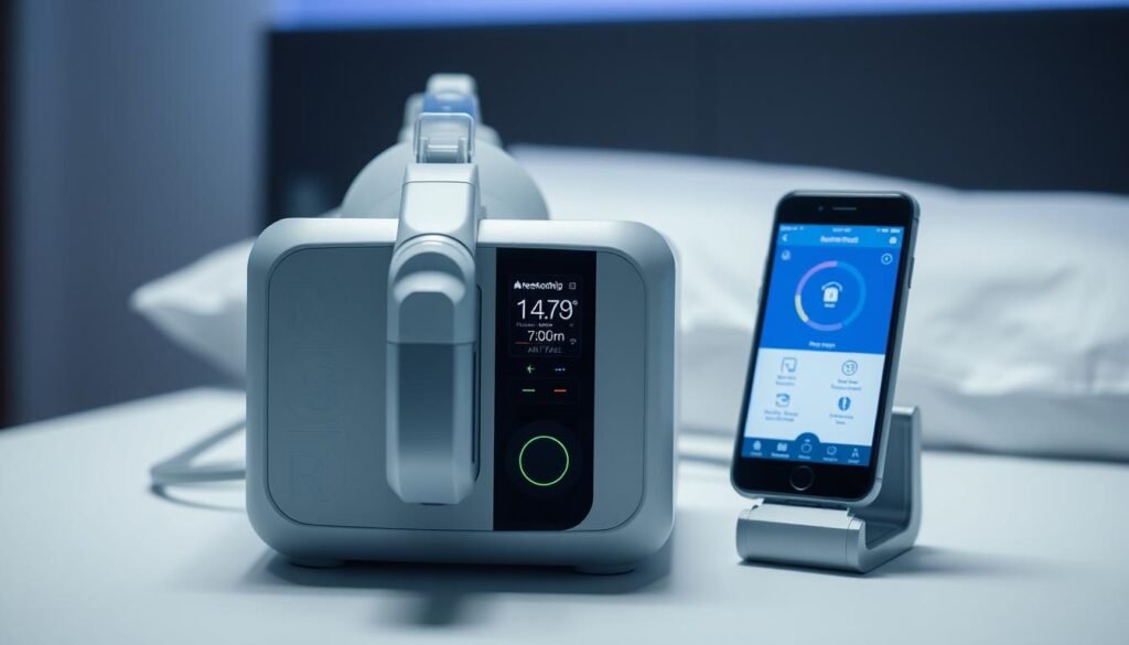 生成圖片：ResMed AirTouch N30i 呼吸機與手機應用程式連接